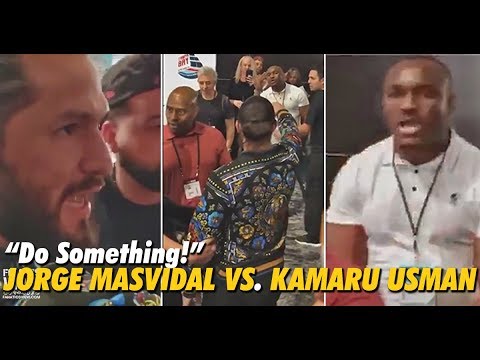 VIDEO: Jorge Masvidal y Kamaru Usman tienen encontrón en evento previo al Super Bowl