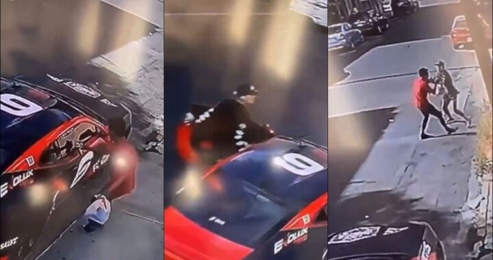 VIDEO: Grafitero pinta el auto de un peleador de MMA y se gana una paliza