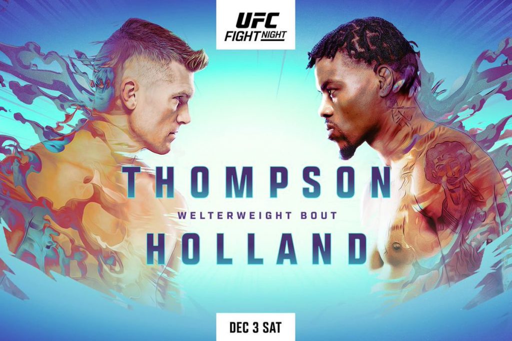 thopmson vs holland ufc fight night poster en vivo gratis donde ver latinoamerica