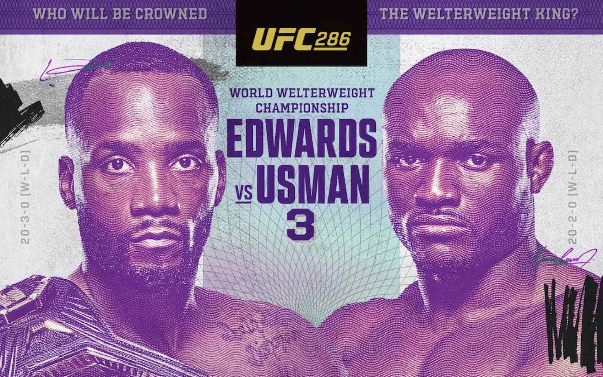 UFC 286 Edwards vs Usman 3 horarios, cartelera y dónde ver transmisión